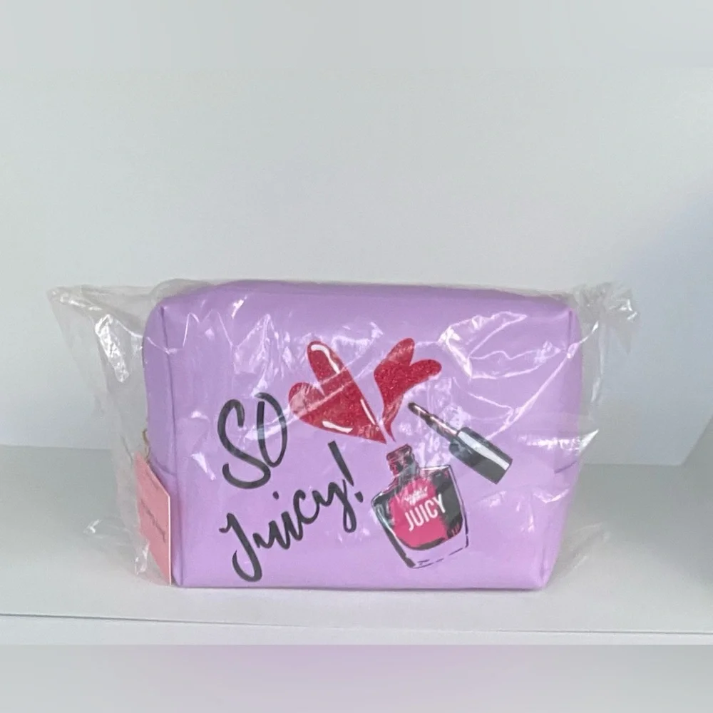 Juicy Couture, So Juicy Cosmetic Bag, Nail-Polish Graphic Design Makeup Case - Picture 1 of 7